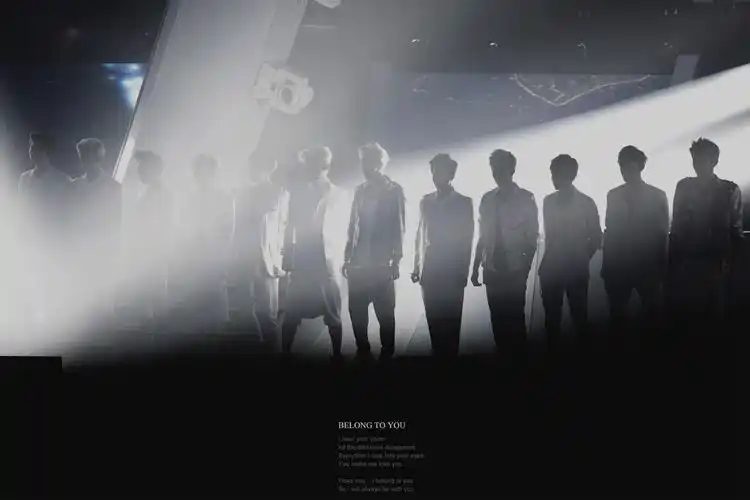 求exo12个人穿带号码的打歌服背景图