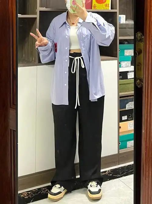 150120斤微胖这套也太适合初秋了吧