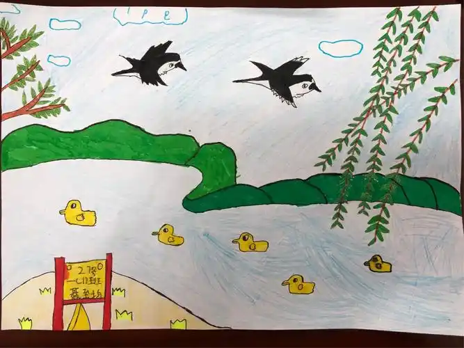 画出了一幅幅春天的美景.你们很棒!大家都来欣赏吧!