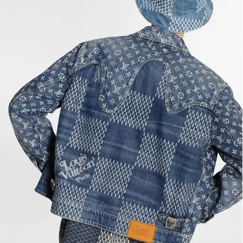 vuitton/路易威登 男士夹克giant damier waves monogram 牛仔外套