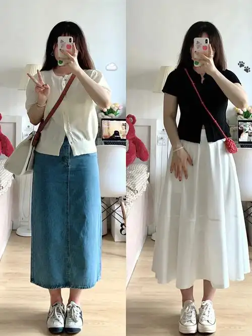 163110微胖梨形腿粗遮肉巨显瘦の半身裙