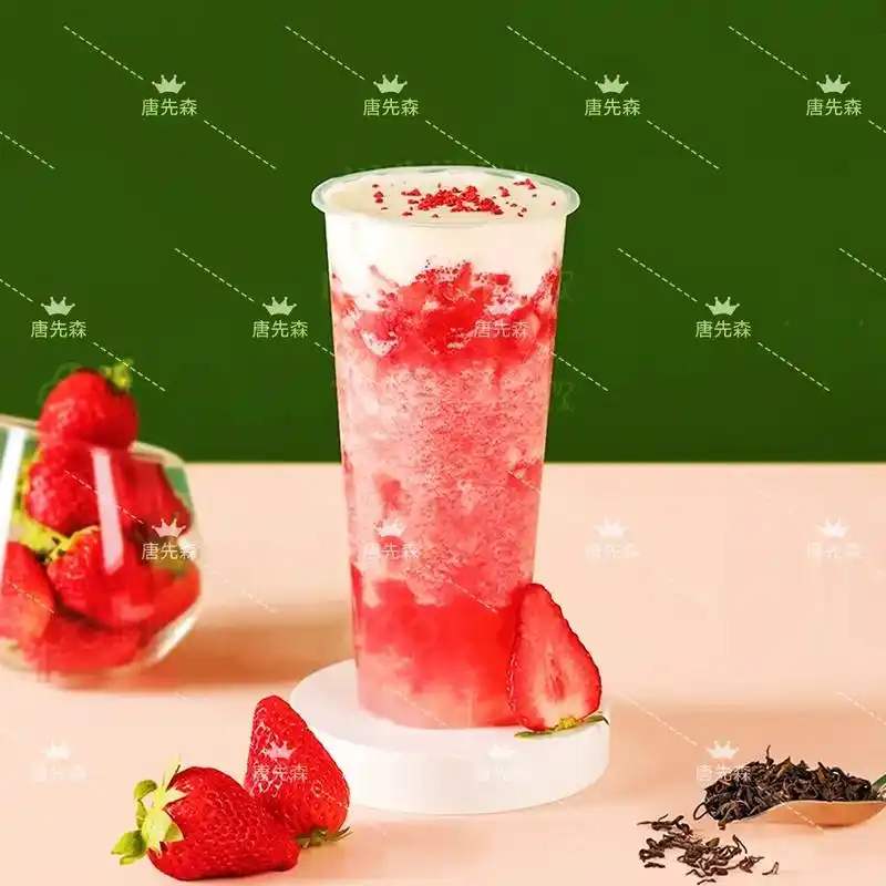 唐先森家超人气饮品之一霸气草莓奶盖