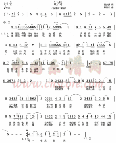 求林俊杰《记得》的谱子,谢谢!