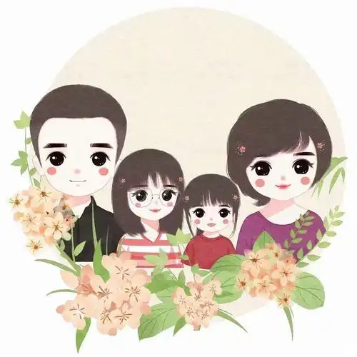 幸福满满,温馨全家福头像,动漫图片设计