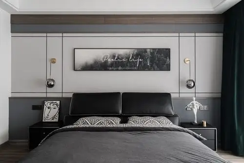 大户型现代简约风格床头背景墙装修效果图