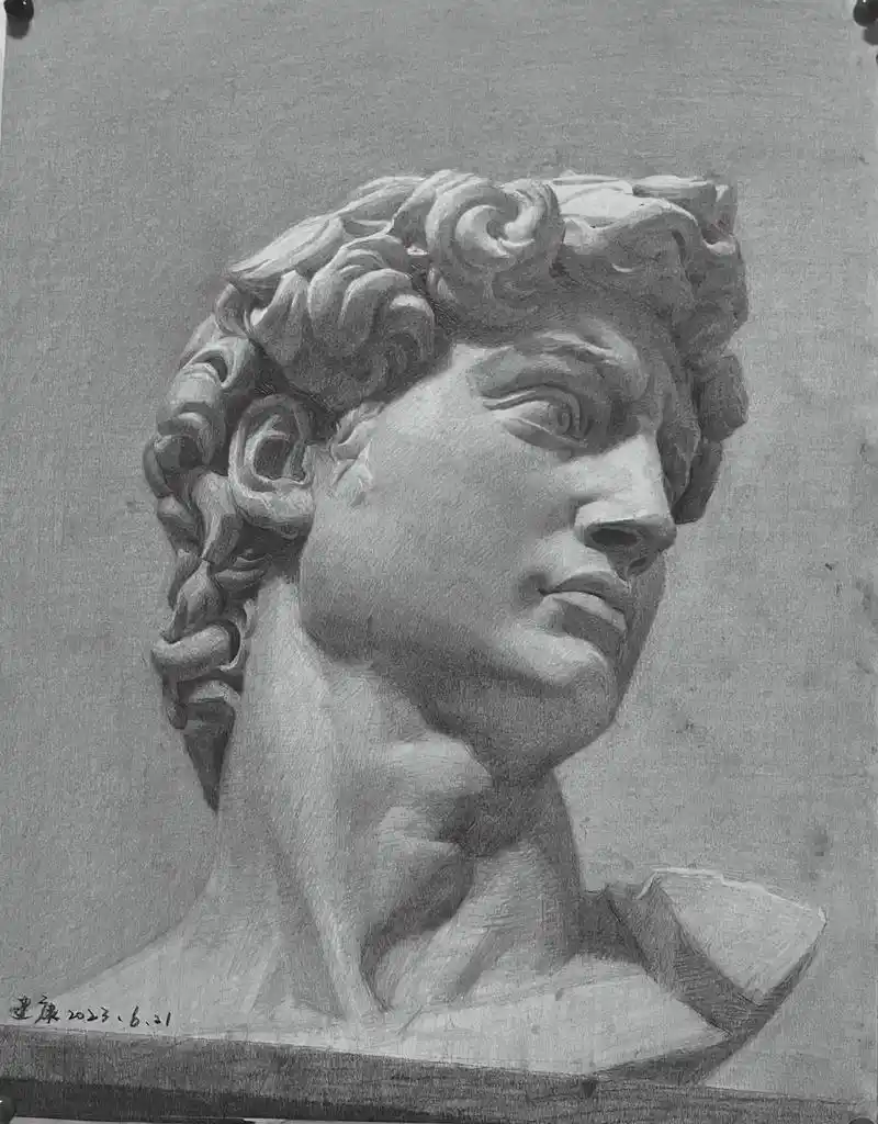 素描石膏像—大卫步骤分享