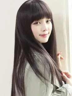 假发长直发 齐刘海蓬松修脸逼真女生实拍甜美可爱jiafa 长 假发