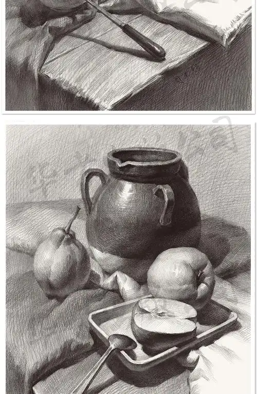 鹏辰正版素描书入门教材基础教程静物临摹书画册范本单个组合水果衬布