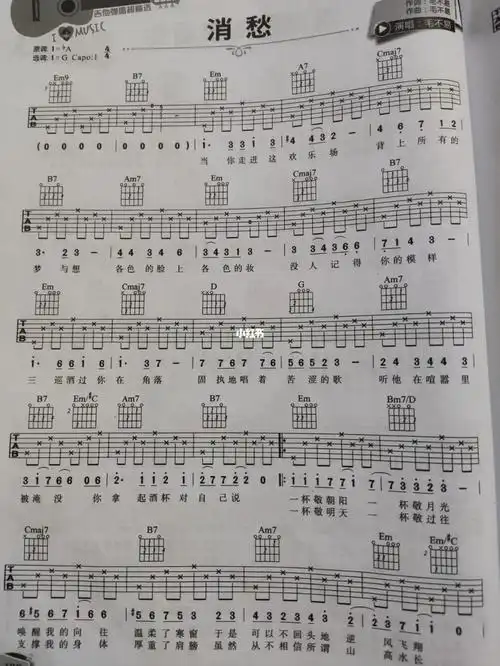 消愁毛不易吉他谱最易上手