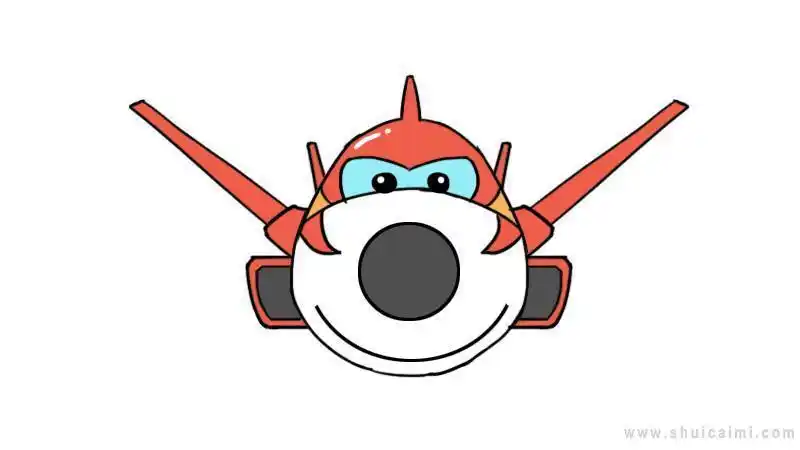 飞机带颜色简笔画超级飞侠简笔画-乐迪怎么画超级飞侠简笔画教程快