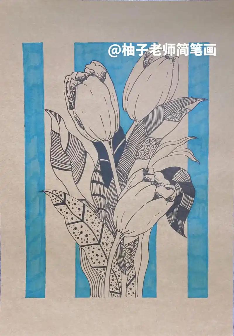 花卉系列!#简笔画 #创意 #创意美术 #抖音热 - 抖音