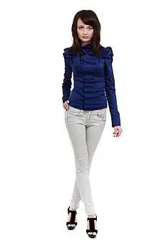 微笑,美女,隔绝,上方,白色,全身