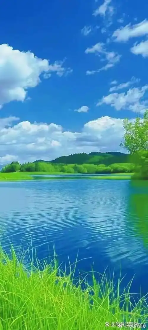 蓝天碧水,如诗如画,醉人心扉