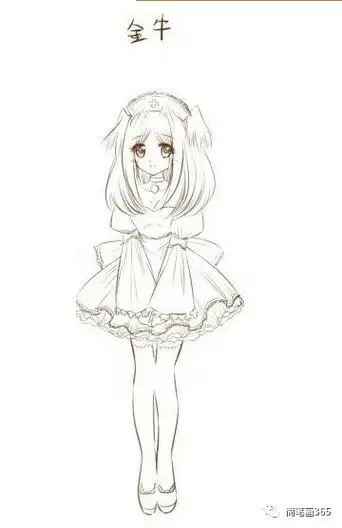 十二星座简笔画漫画简笔画女孩图片大全 12星座最萌简笔画十二星座(3)