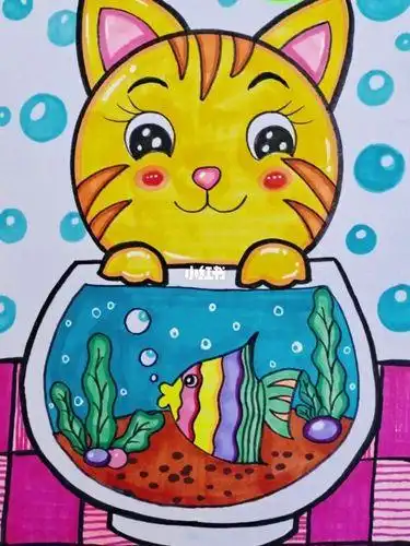 幼儿园中班美术猫咪简笔画