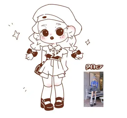 一只八子岛活动day3,可可爱爱小女孩冲啊q版 | 插画 | 板绘 | 人体