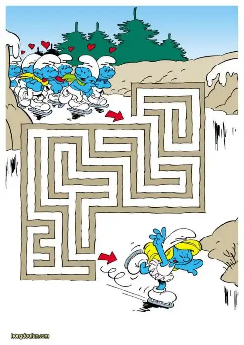 帮助蓝精灵找到蓝妹妹吧在线迷宫游戏图片下载