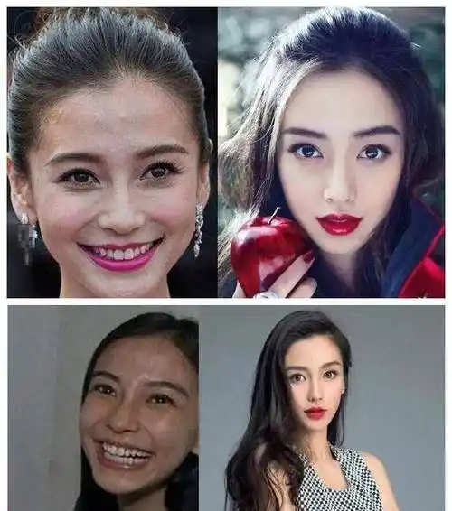 妆前貌美如花,妆后农村大妈,女明星的素颜照,将"真容"全暴露_镜头_女