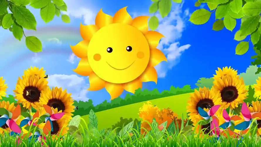 唯美卡通向日葵太阳绿色环保led背景视频