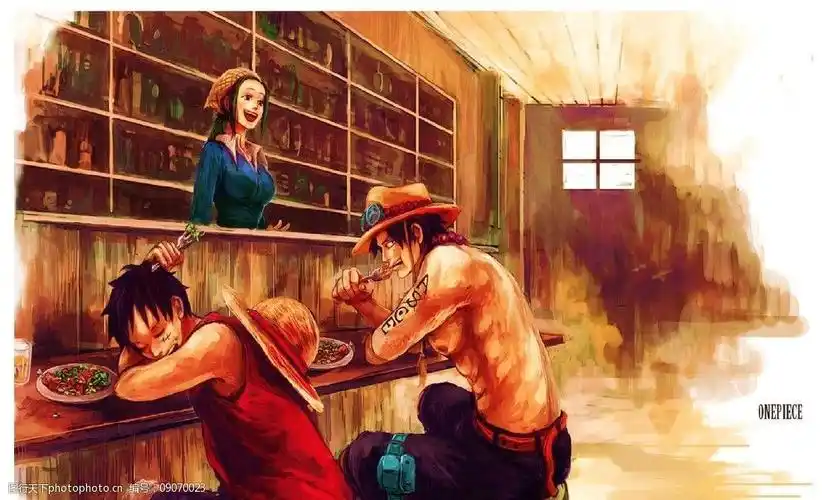 路飞和艾斯图片
