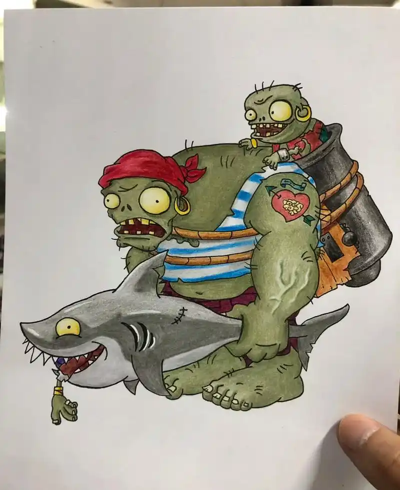 植物大战僵尸海盗巨人僵尸.#植物大战僵尸 #一起学画画 #画 - 抖音