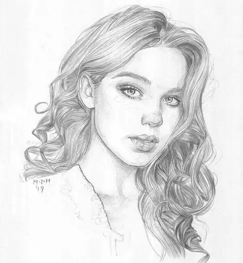 细腻动人的美女铅笔肖像画,如此迷人!
