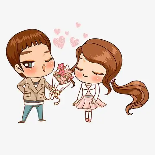 送花的情侣