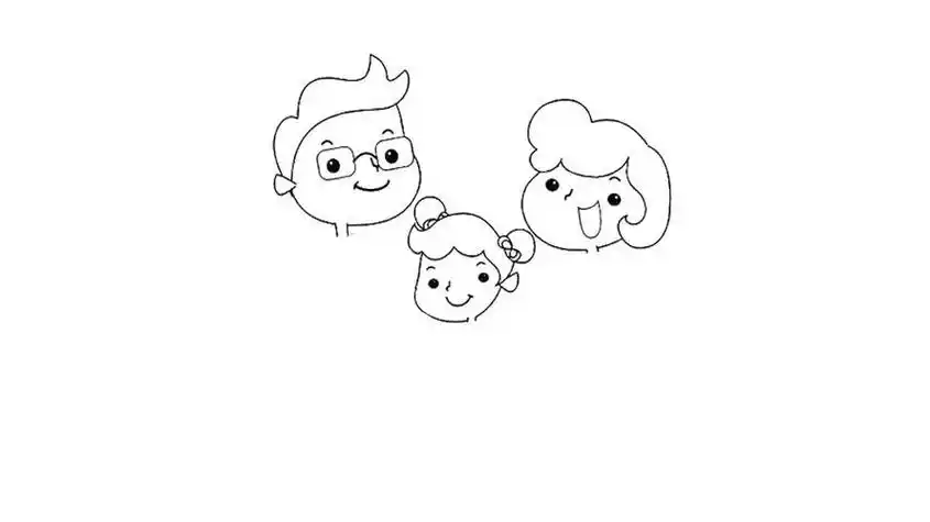 亲简笔画小人相亲相爱简笔画一家三口简笔画怎么画幸福一家三口简笔画