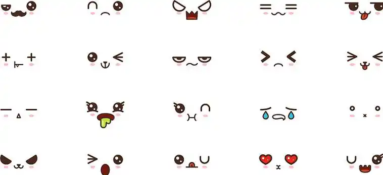 卡哇伊的卡通脸