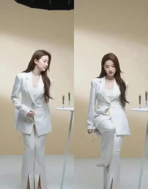 刘亦菲罕见全球刷屏彻底惊艳了!拿下新代言拍广告,穿白西装好牛