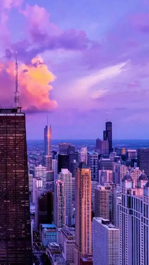 城市的唯美晚霞风光美景,锁屏图片,高清手机壁纸,风景-回车桌面