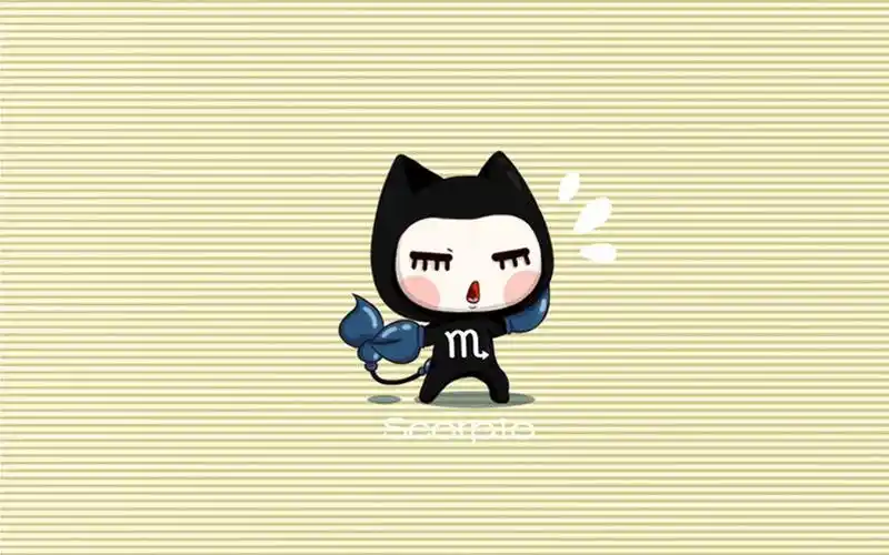 超级可爱的卡通天蝎座插画