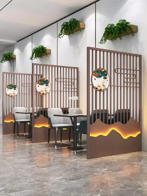 餐饮包间设计  #火锅店隔断  #隔断  #饭店包间