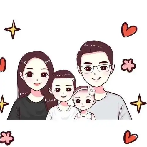 一家四口的幸福说说图片