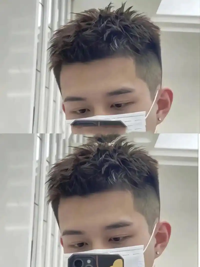 两边铲发型/干净清爽短发,凌乱前刺 男生都可以尝试的短发,阳光清爽