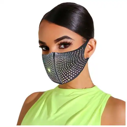 hesiod派对定制面料布bling水钻女士或男士面罩 - buy 布面罩,定制