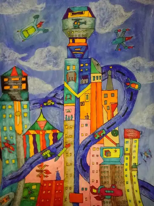 铜罐驿实验学校"我心中的2050"少儿绘画作品等您点赞