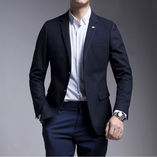 seno毛呢加厚保暖西装男商务休闲韩版潮流时尚单西修身外套西服