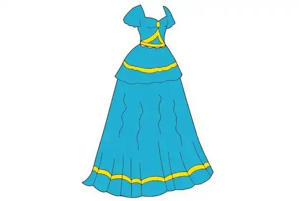 漂亮的公主裙简笔画步骤图解教程动漫人物儿童简笔画大全可乐云