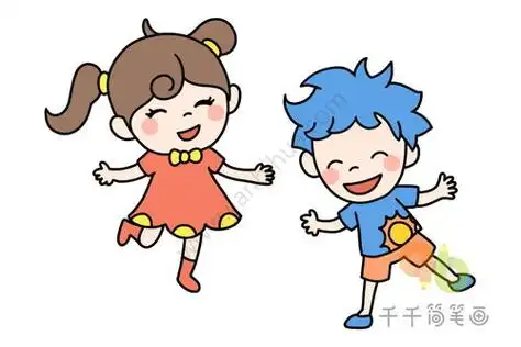 小女孩小男孩简笔画小女孩小男孩简笔画彩色