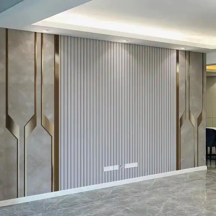 电视背景墙壁纸墙布2021新款客厅简约大气轻奢风格栅线条影视 - 抖音