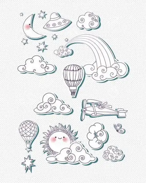 卡通白天天空简笔画怎么画