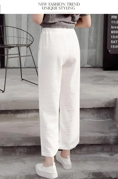 棉麻休闲裤女宽松九分裤春夏季2018新款喇叭裤薄款亚麻裤子阔腿裤