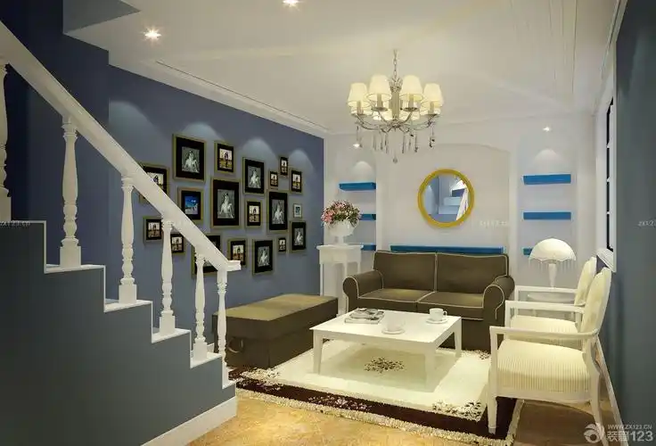 农村二层小别墅客厅背景墙效果图片_设计456装修效果图