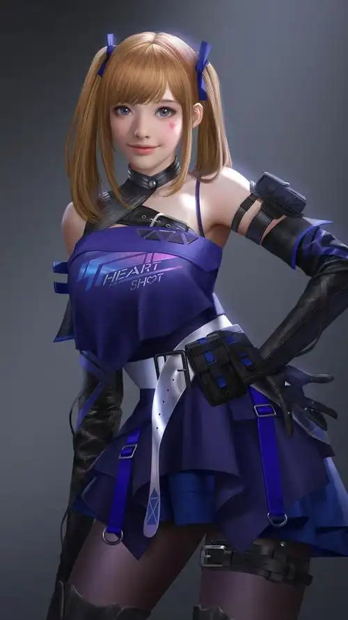 穿越火线手游晴雅蓝色裙子游戏美女4k手机壁纸2160x3840