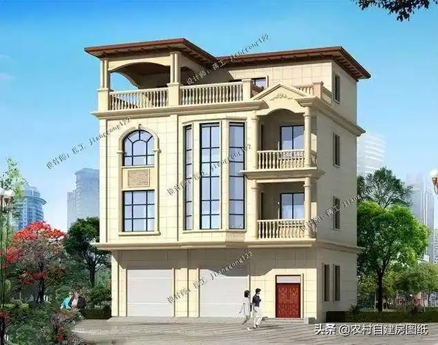 3款三层半设计农村别墅带商铺车库农村建房一栋就够了
