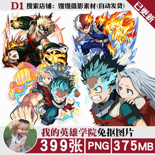 我的英雄学院绿谷出久png免抠图片电子手账手机壳印花图案ps素材