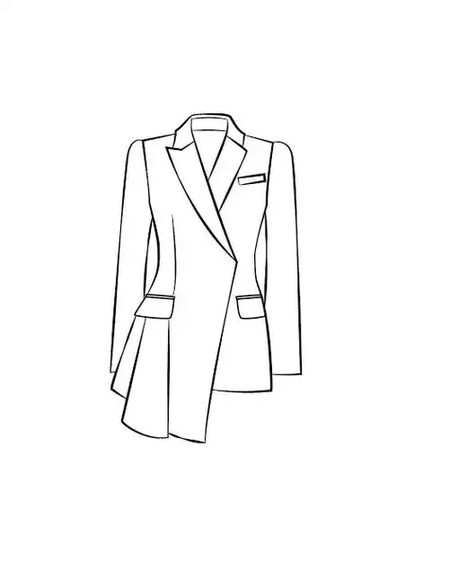 几款简单的西装款式图绘画#服装设计手绘 #服装款式图 - 抖音