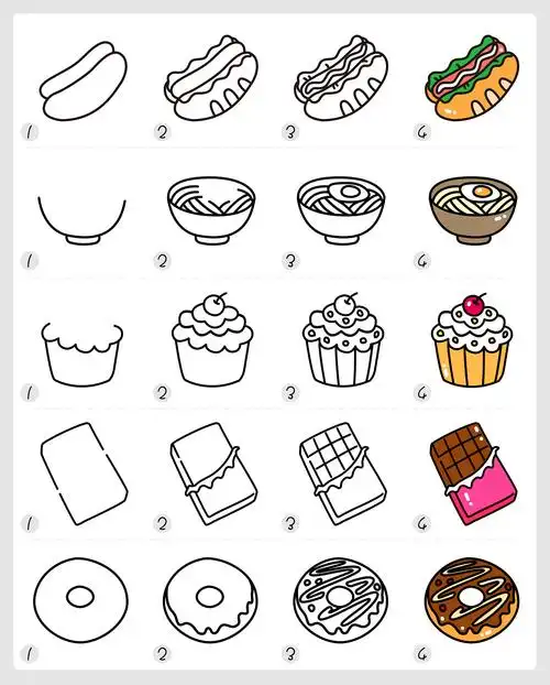 食材简笔画 冰箱食物简笔画