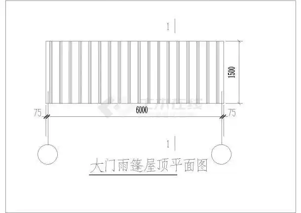 某大门雨棚设计cad施工详图